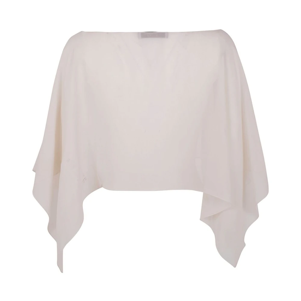 D.Exterior Witte Zijden Sjaal Elegant Accessoire White Dames