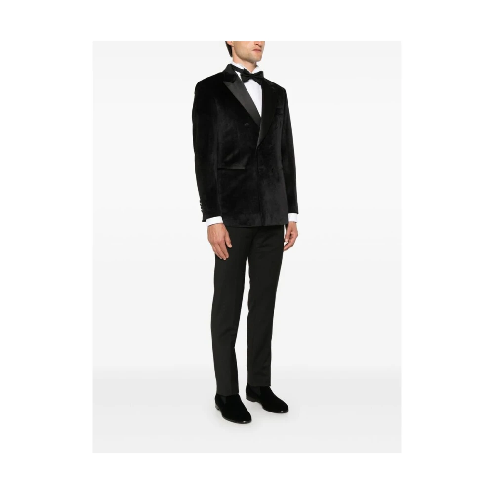 Reveres 1949 Fluwelen Blazer Pak Set Black Heren