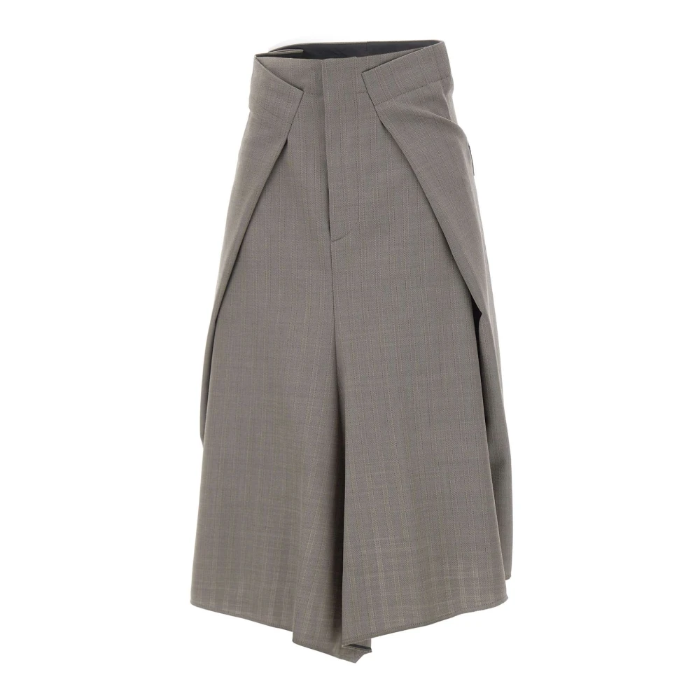 Victoria Beckham Asymmetric Midi Skirt - Female - Midi Skirts - Gray - 2XS - Skirts