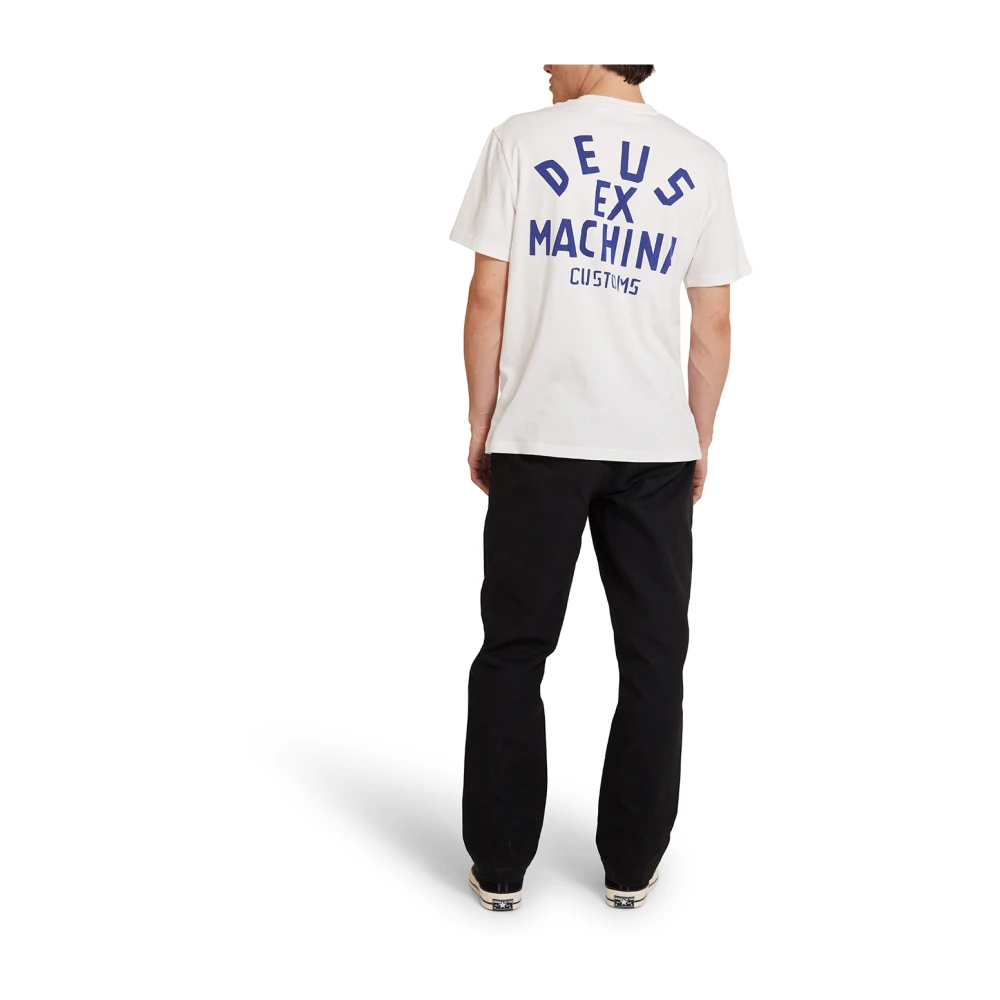 Deus Ex Machina Blauw Print Box Fit Tee White Heren