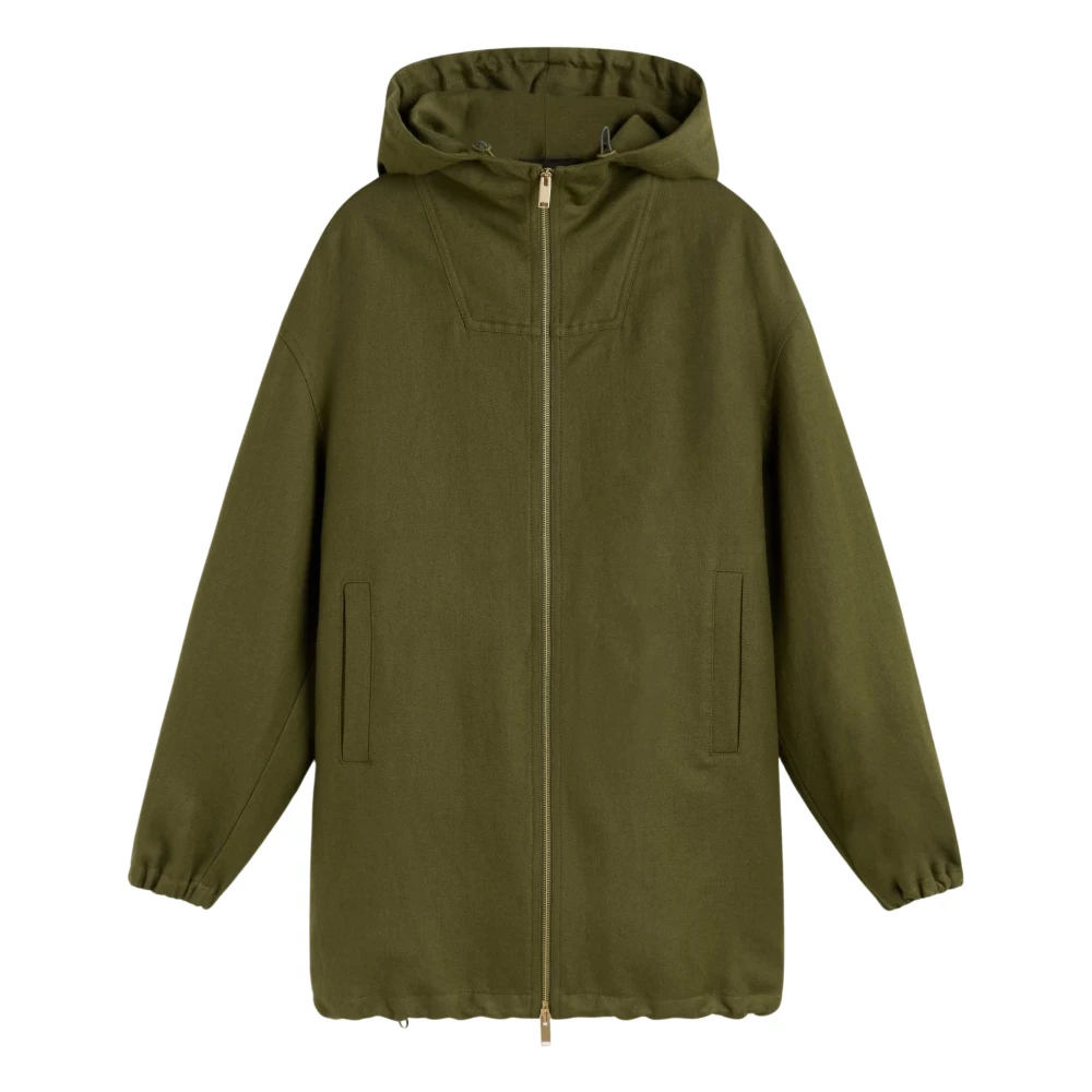 Fabiana Filippi Hoodie met verstelbare zoom Green Dames