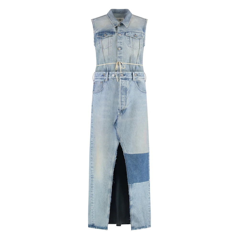 Mm6 Maison Margiela Women's Blue Maxi Denim Dress