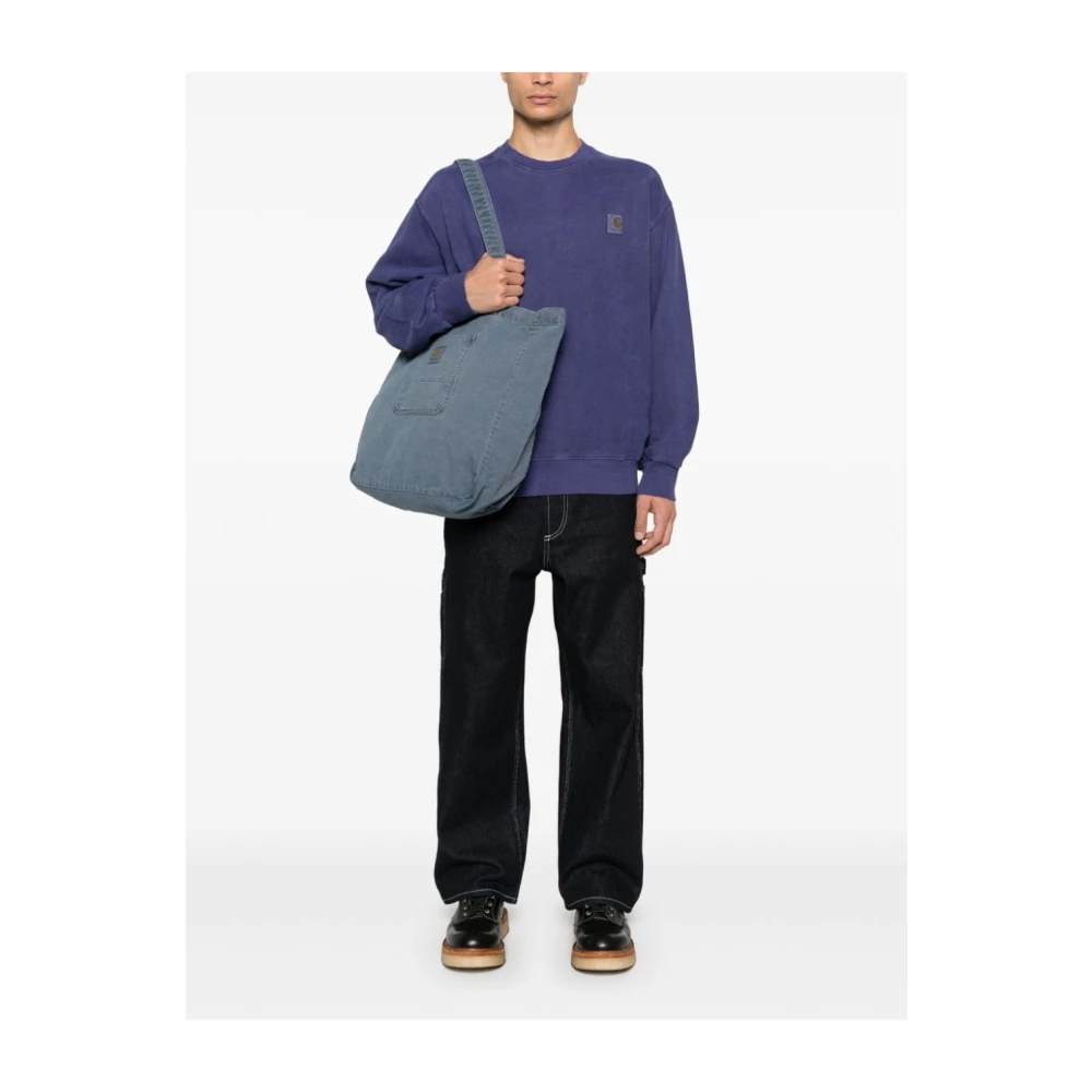 Carhartt WIP Zwaargewicht Geborsteld Katoenen Sweater Purple Heren