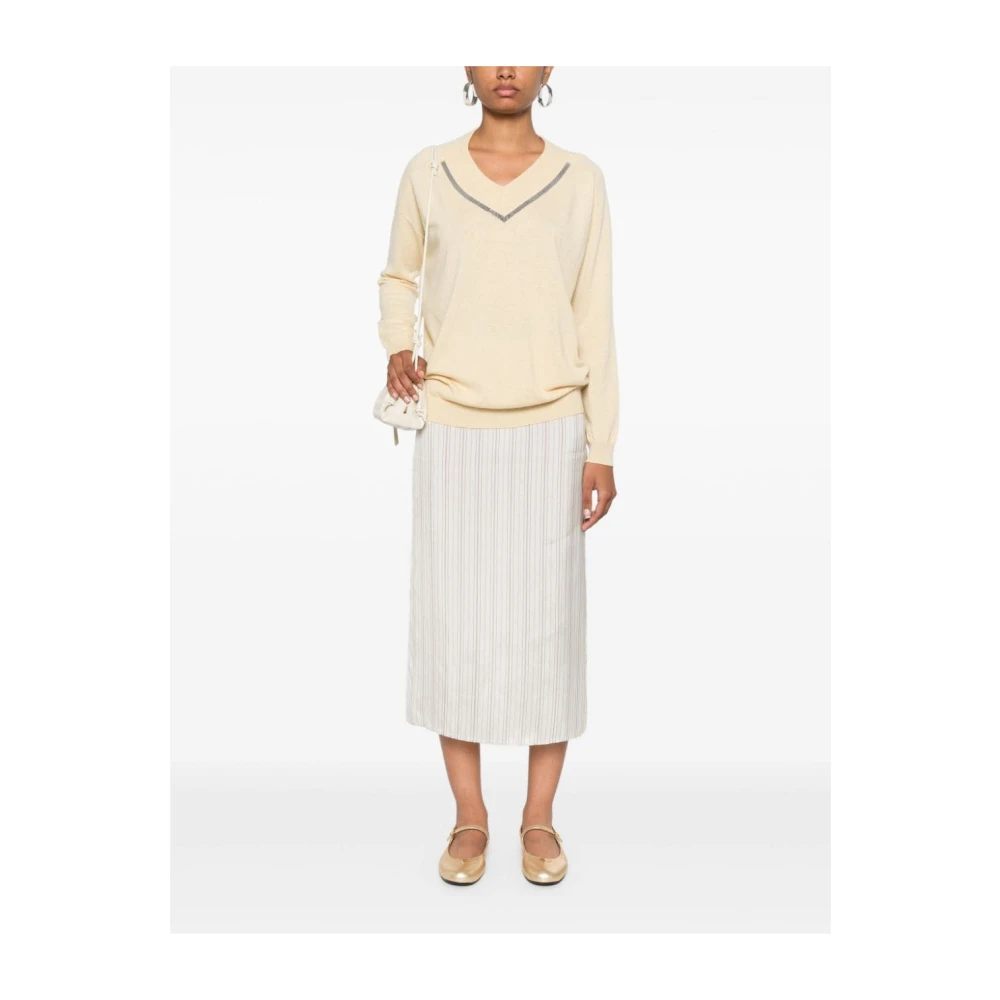 BRUNELLO CUCINELLI Casual Katoenen Jersey T-shirt Beige Dames