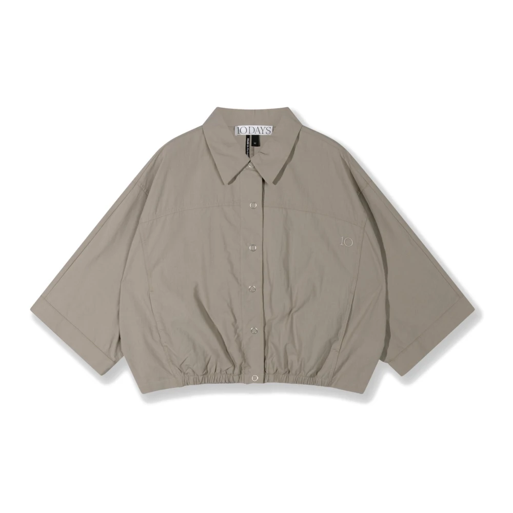 10Days - Chaqueta Ancha Arrugada - Jackets - Mujer - Gris - 2XS