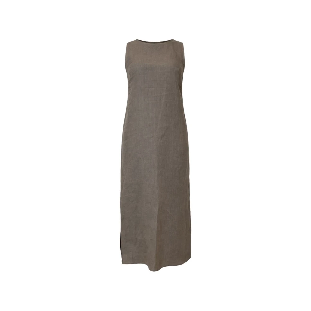 Marella Women's Gray Midi Dresses, L, Sleeveless Maxi Dress