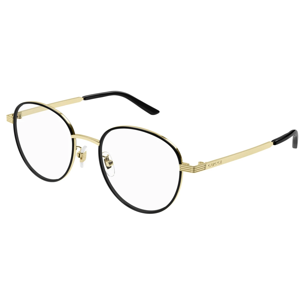 Gucci Men's Black Glasses, 52 Mm, Round Eyewear Frame