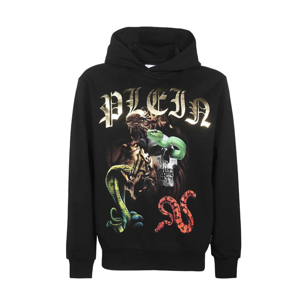 Philipp Plein Maxi Print Katoenen Hoodie Black Heren