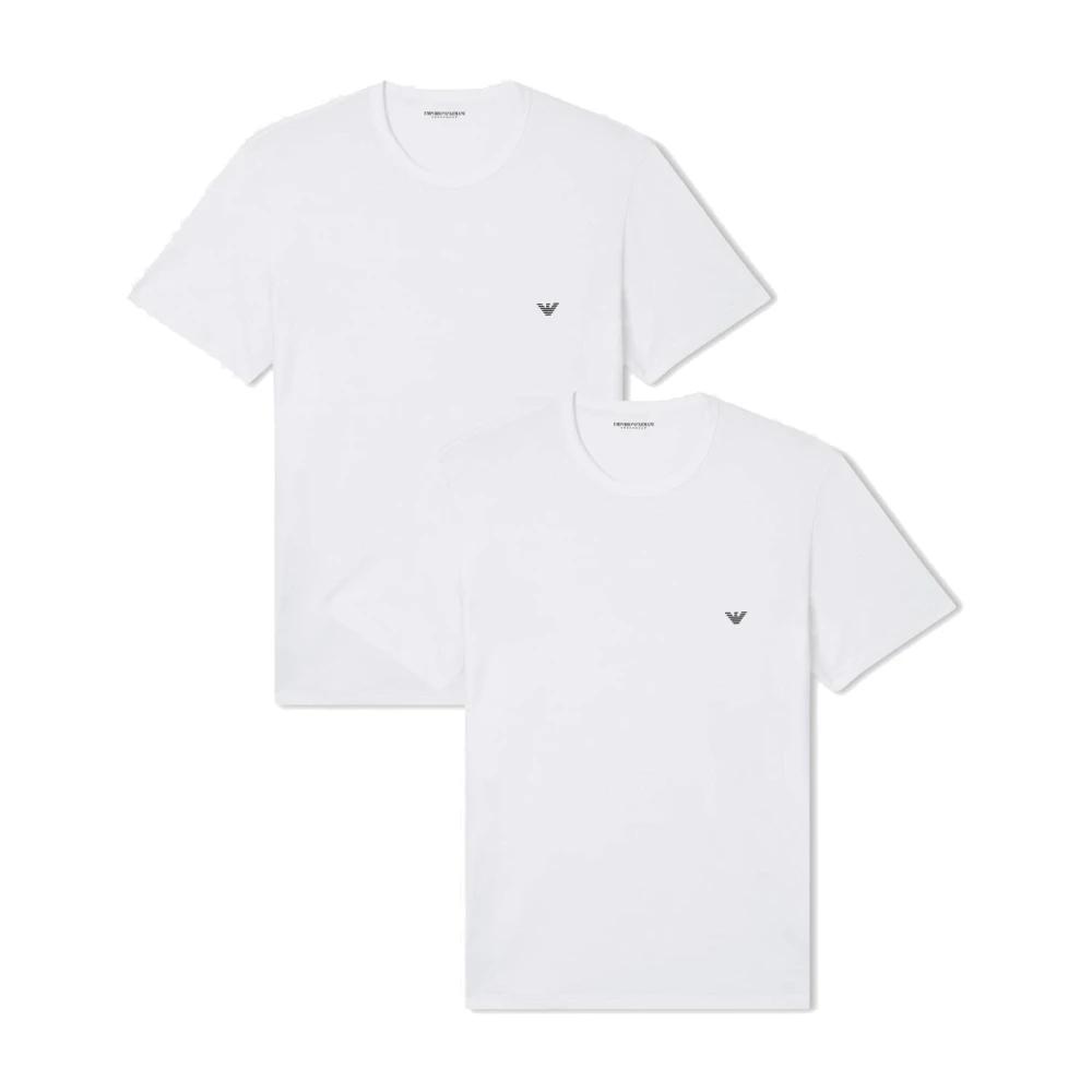 Emporio Armani Men's White Set Of Two Underwear T-Shirts