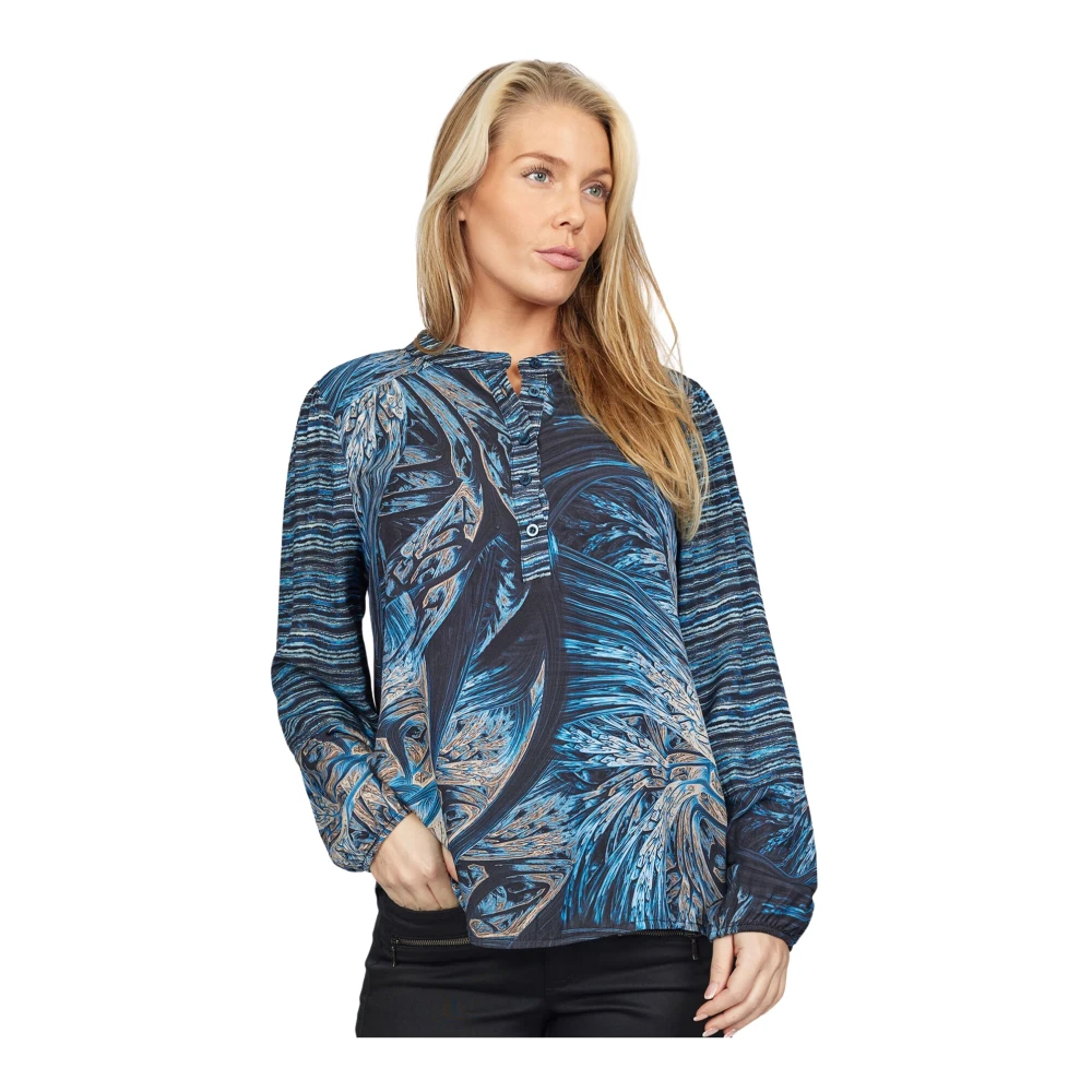 2-Biz Hanso.Es24 Blue Mix Blouse Multicolor Dames