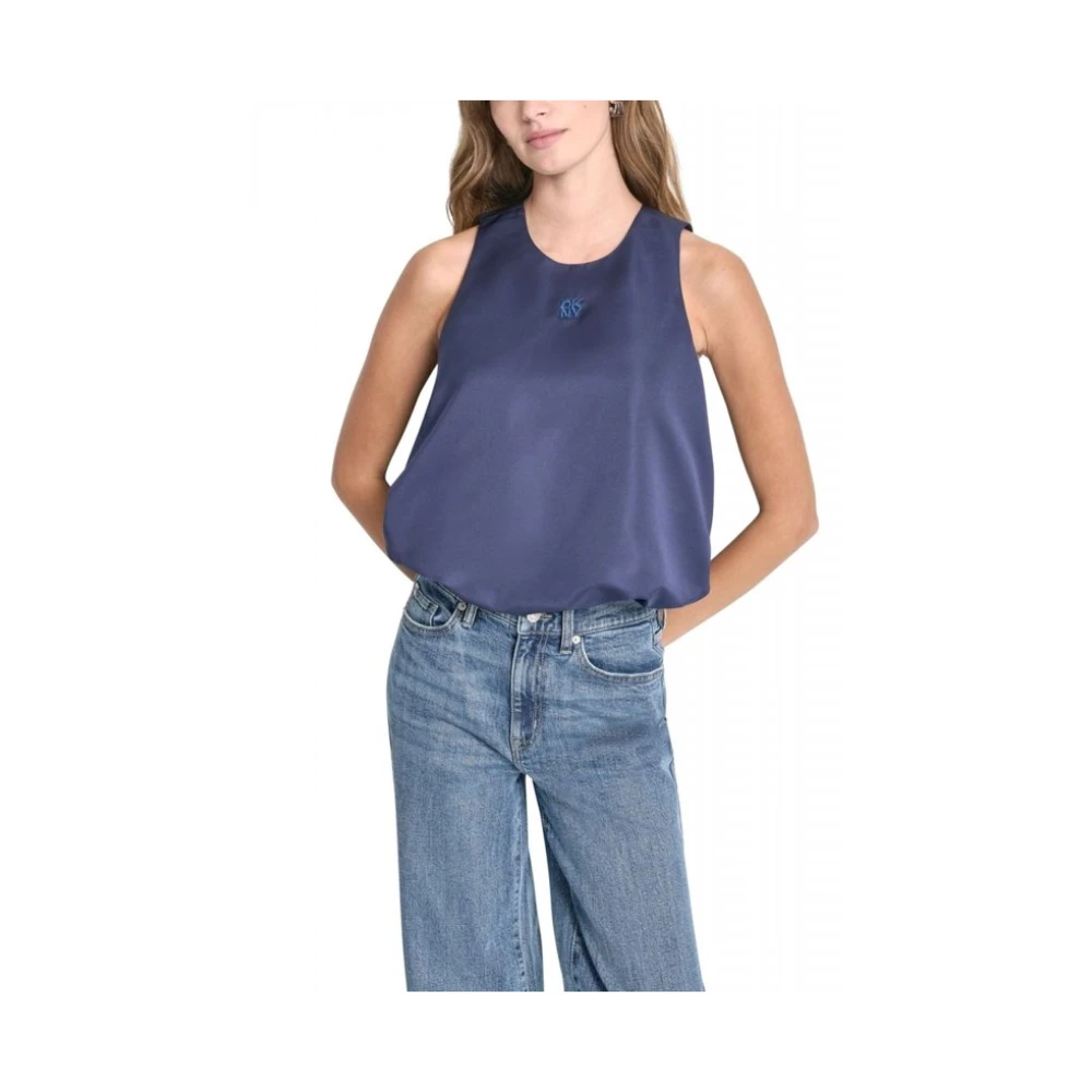 Dkny Women's Blue Sleeveless Tops, M, Sleeveless Top