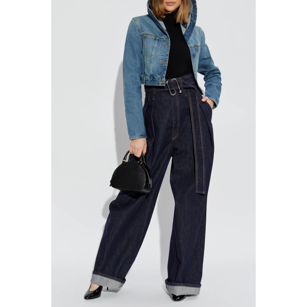 Alaïa Denim jack met capuchon Blue Dames