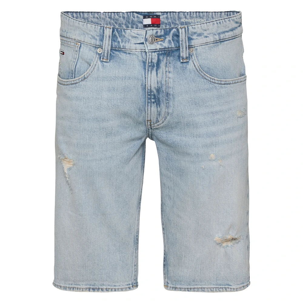 Tommy Jeans Blue Denim Shorts, Male, W28, Denim Jeans