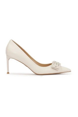 Kräm strass rosett pumps