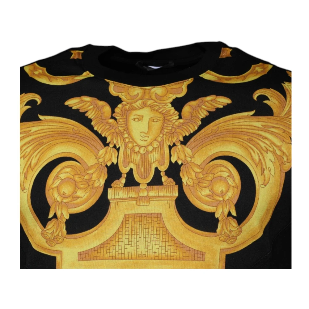 Versace Medusa Print Katoen Crew Neck T-shirt Black Heren