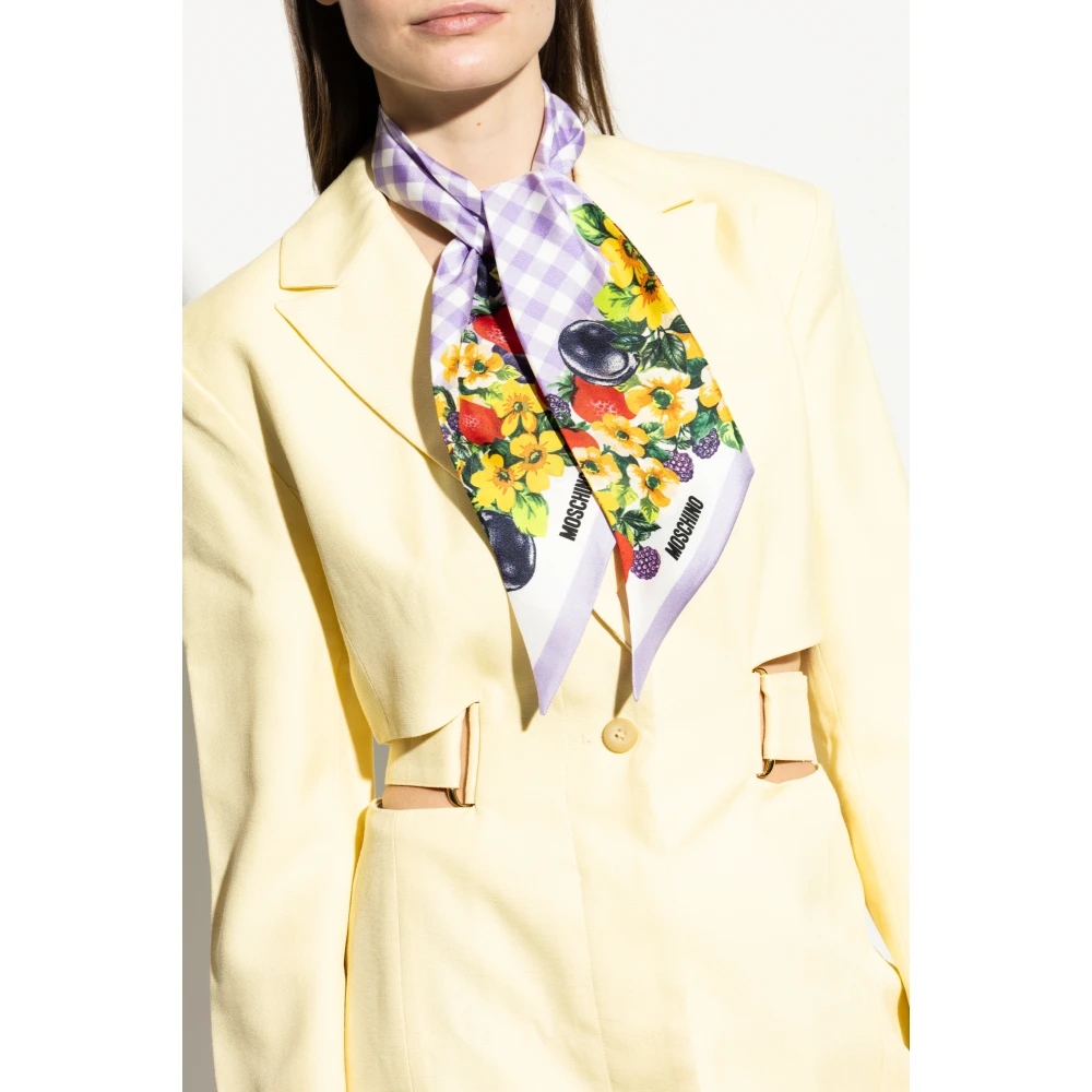Moschino Zijden sjaal met print Purple Dames