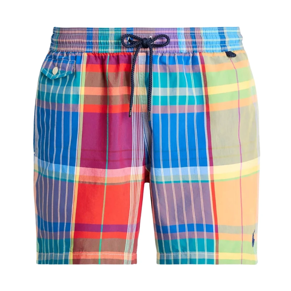 Ralph Lauren Kleurrijke geruite zwemshorts Classic Fit Multicolor Heren