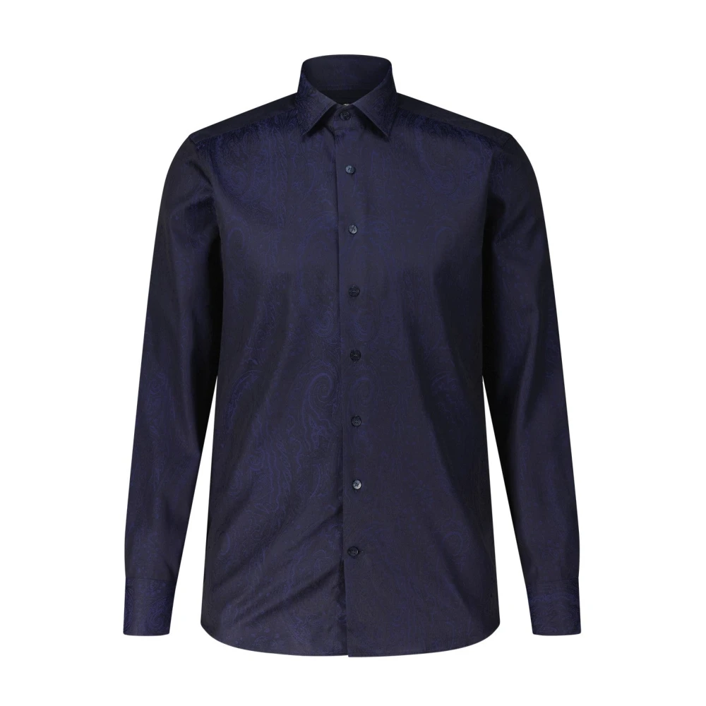 ETRO Donker Paisley Overhemd Blue Heren