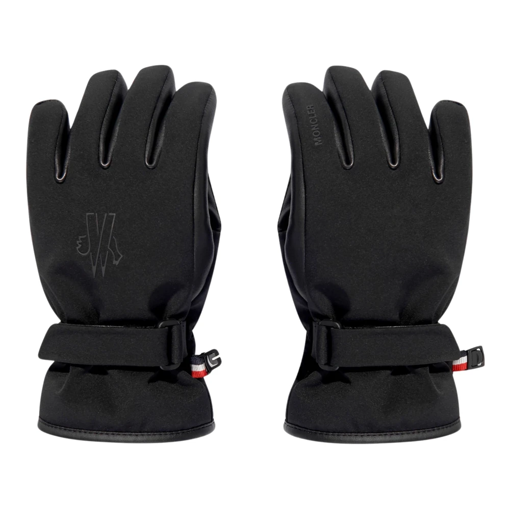 Moncler Black Mittens, Unisex, S, Grenoble Ski Gloves