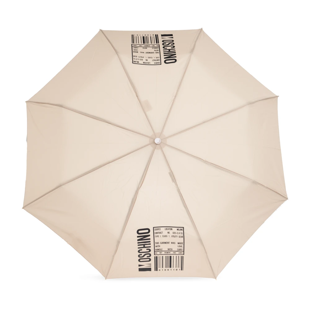 Moschino Paraplu met logo Beige Unisex