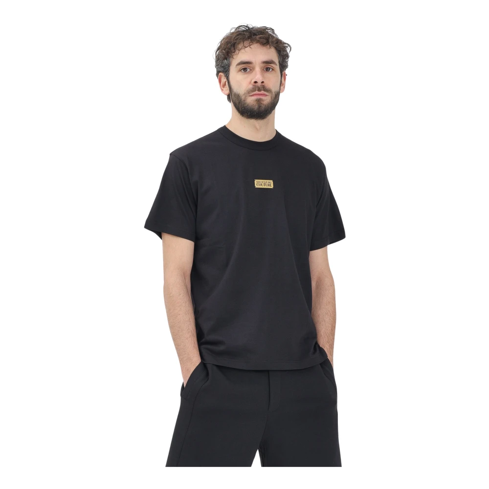 Versace Jeans Couture Zwart T-shirt met Institutioneel Logo Black Heren
