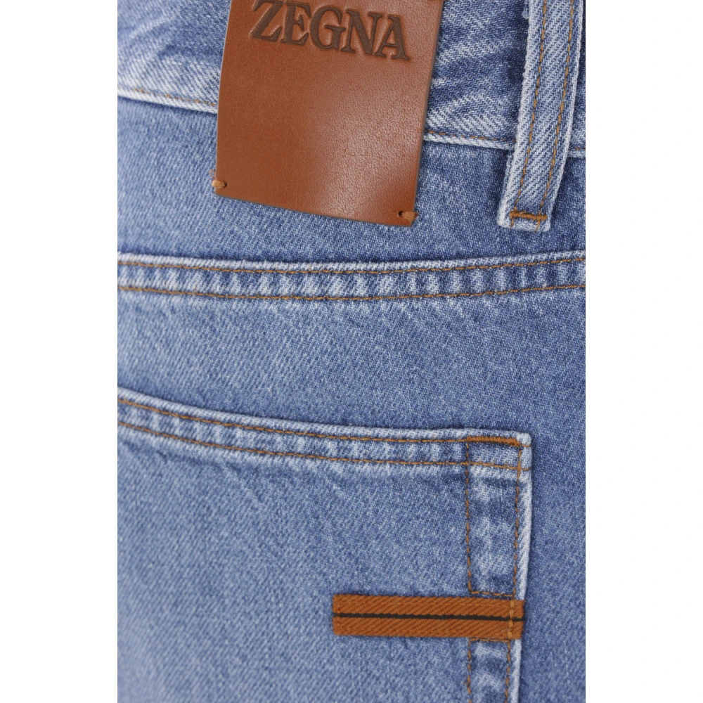 Ermenegildo Zegna Straight Leg Denim Jeans Blue Heren