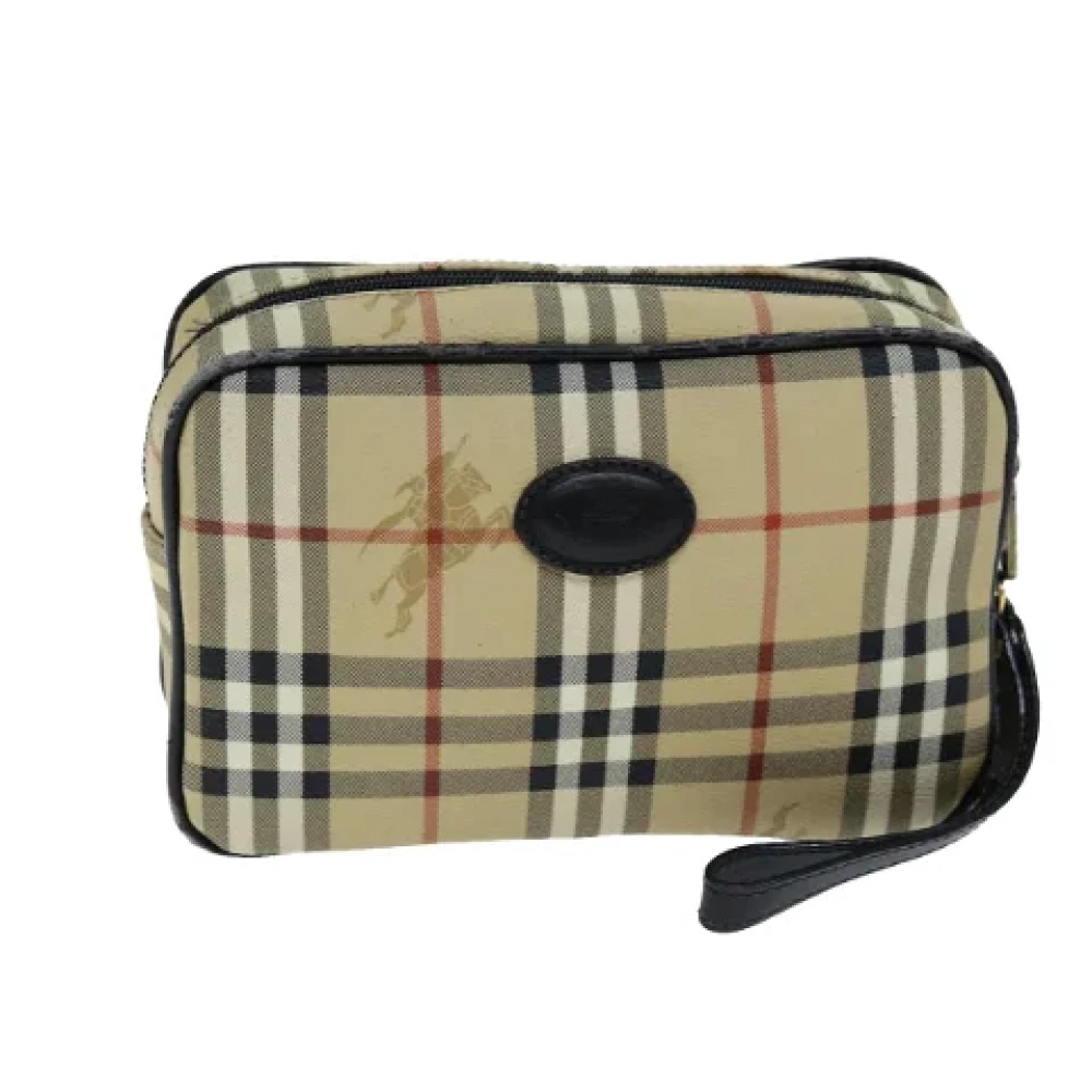Burberry Vintage Pre-owned Leather clutches Beige Dames