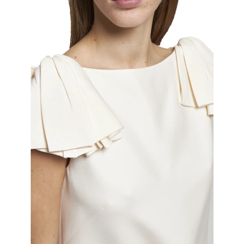 Valentino Ivoor Mouwloze Jurk met Strik Detail Beige Dames