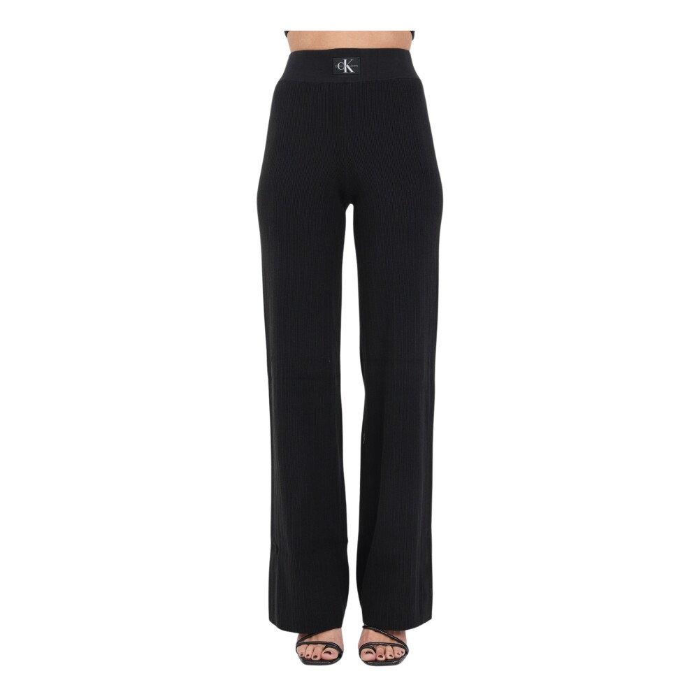 Pantalons vas s en Coton Noir C tes Calvin Klein Jeans