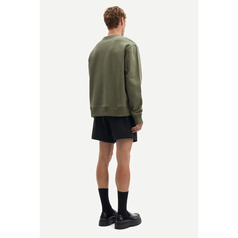 Samsøe Biologisch Katoen Crew Neck Sweatshirt Green Heren