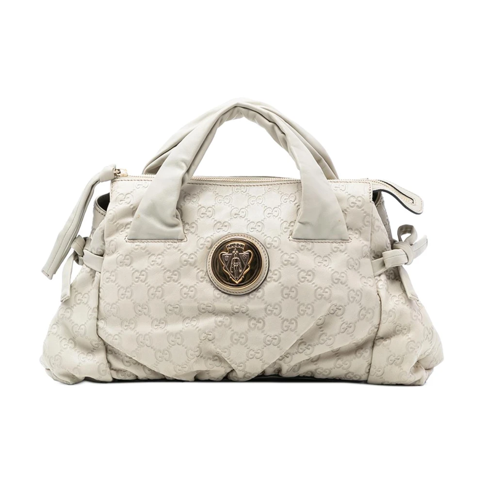 Gucci Vintage Vit Pre-Owned Läder Väska Med Handtag