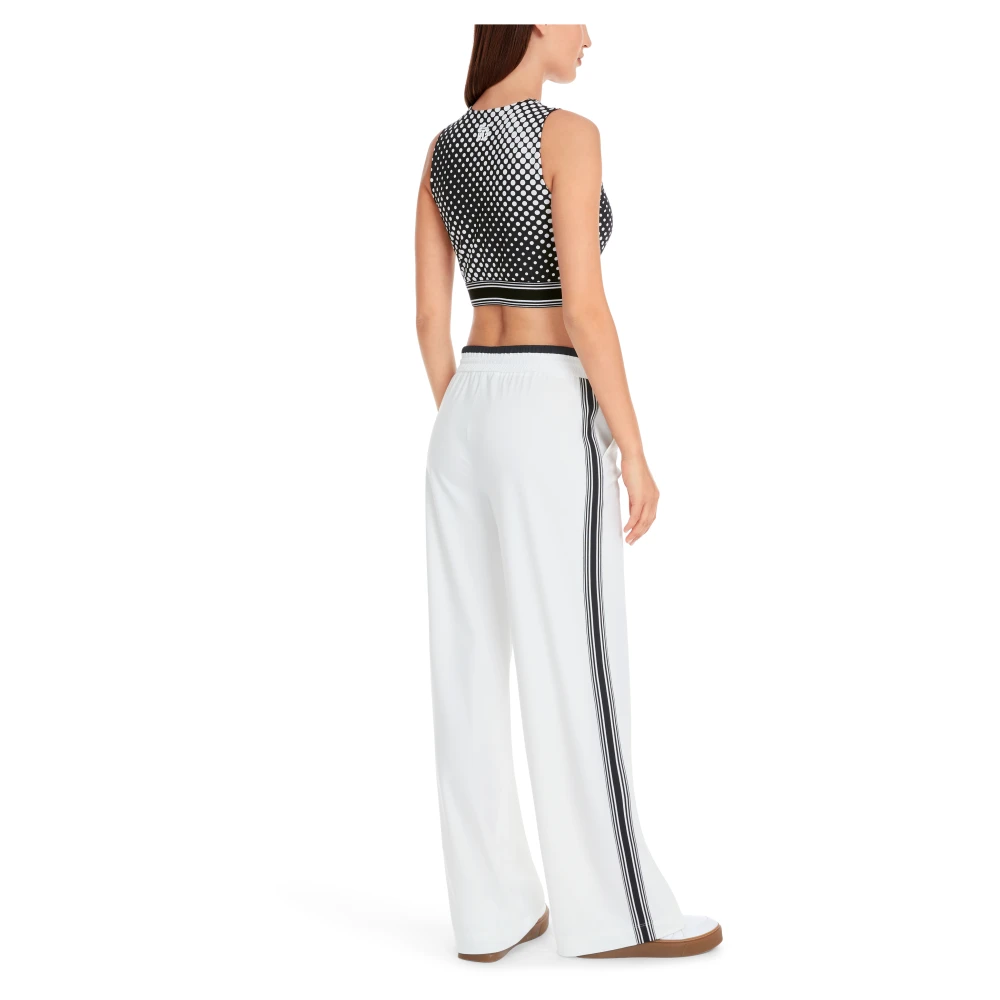 Marc Cain Grafische sportieve top met superstretch Black Dames