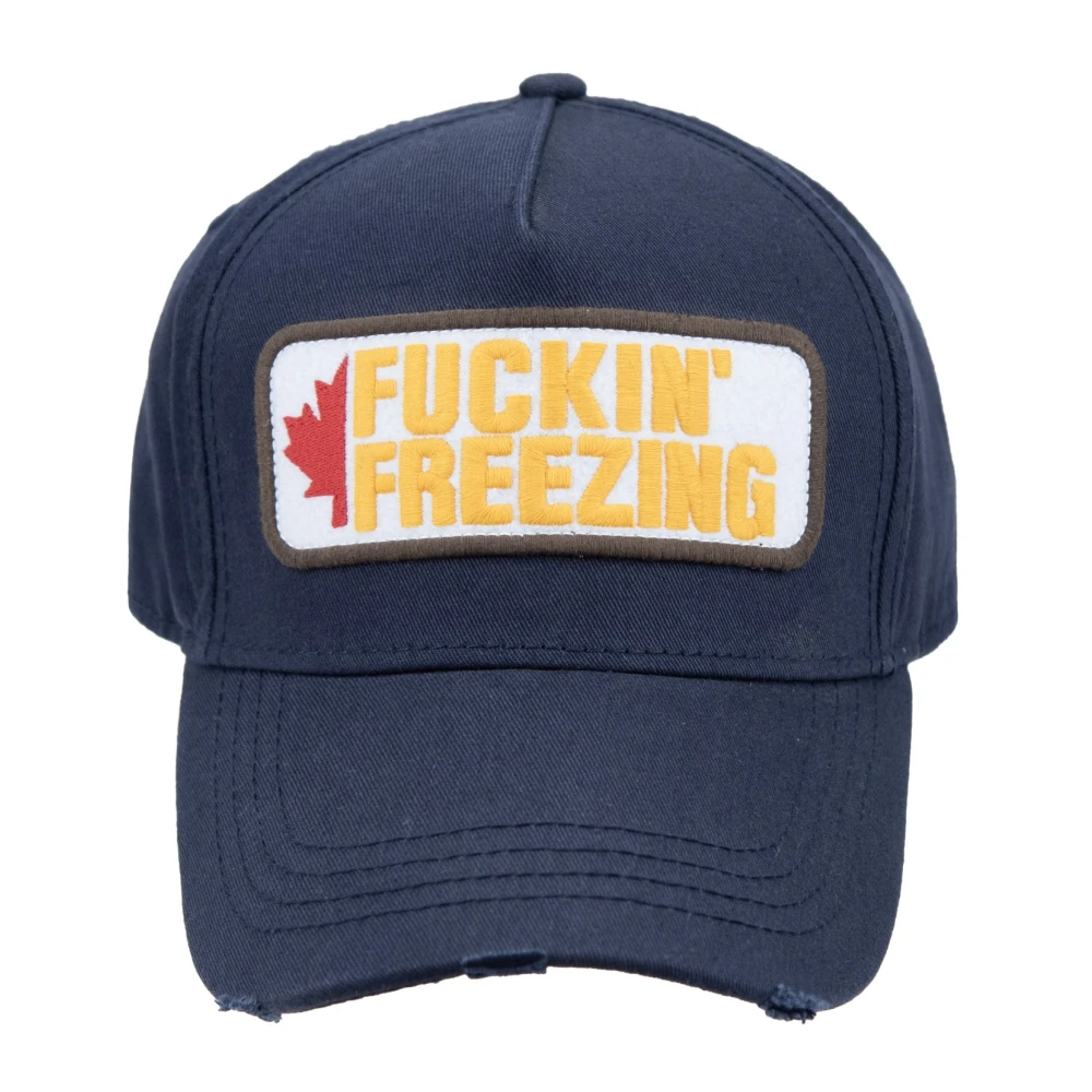 Dsquared2 Logo Patch Baseball Cap Fibbia Blue Unisex