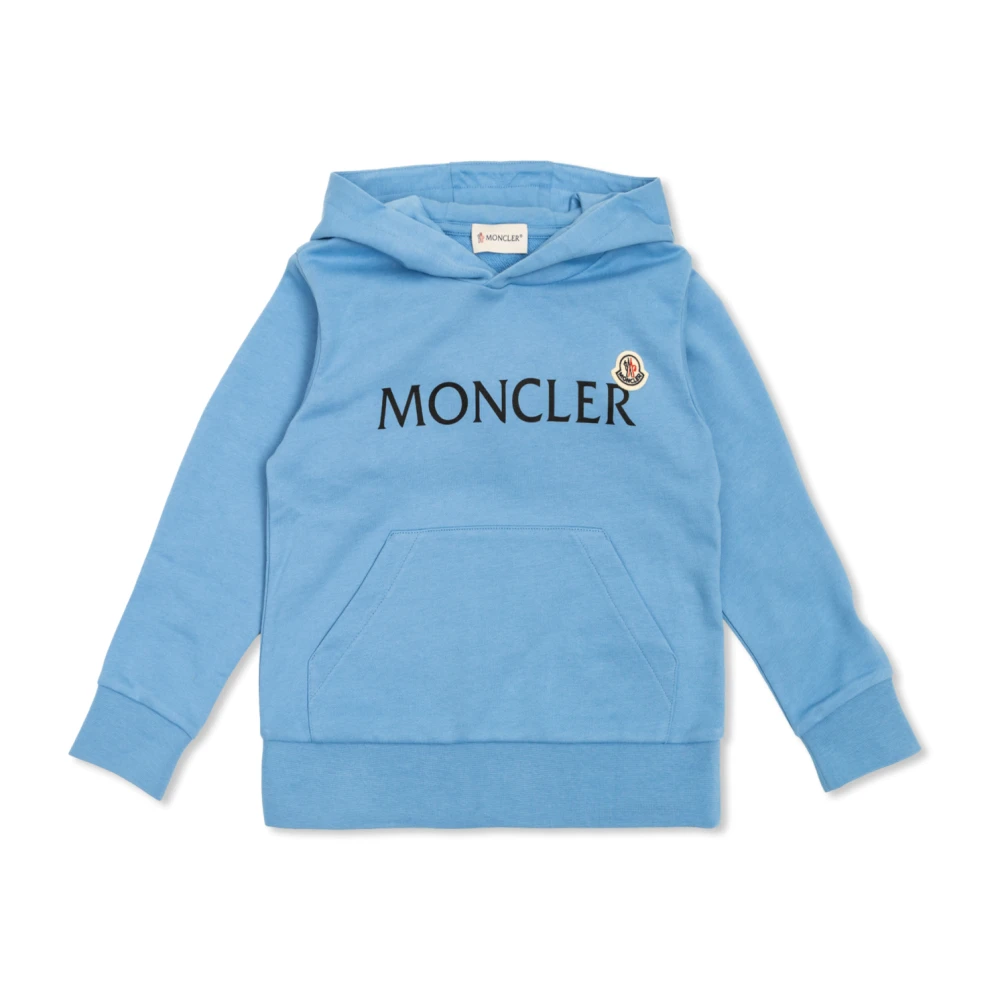 Moncler Unisex Kids Blue Logo Cotton Hoodie - Kids Sweatshirts - 6 Y - Kids
