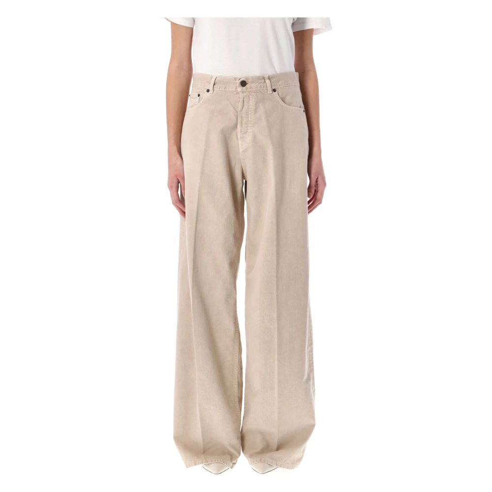 Haikure Bethany Twill Wide Jeans Beige Dames