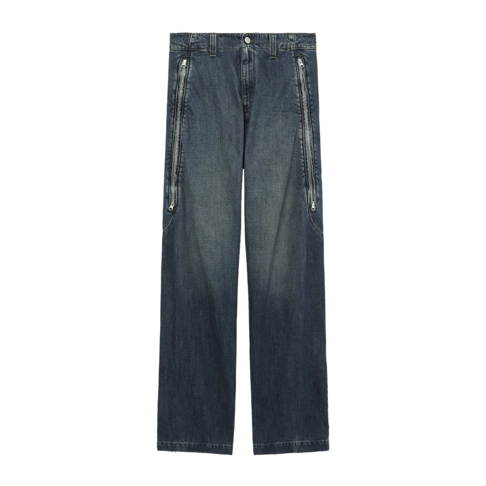MM6 Maison Margiela Blauwe Denim Straight Leg Broek Blue Heren