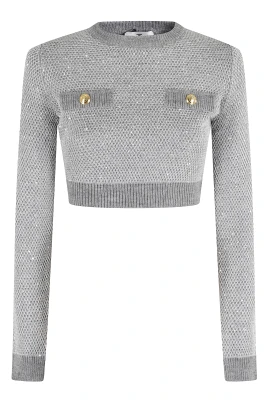 Paljett Crew Neck Svart Tröja