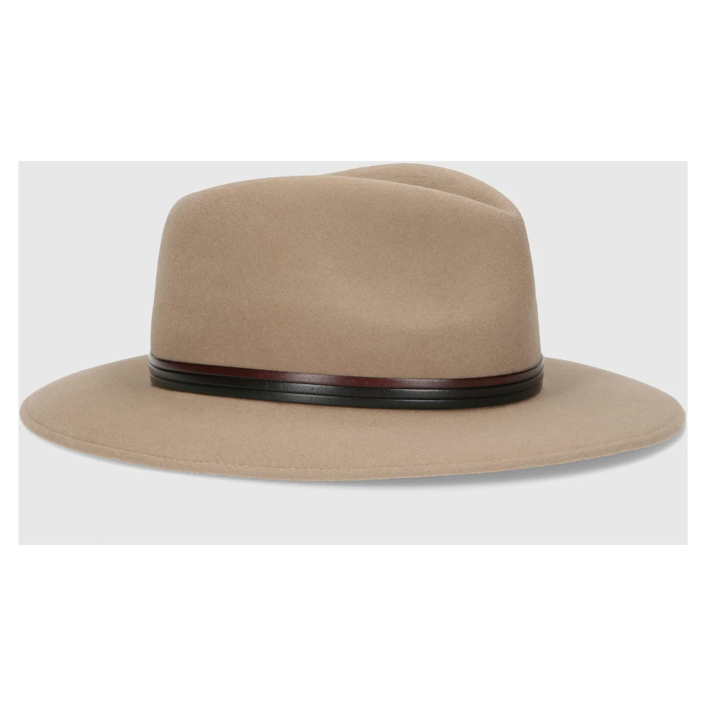 Borsalino Leren Hoofdband voor Landelijke Stijl Brown Heren