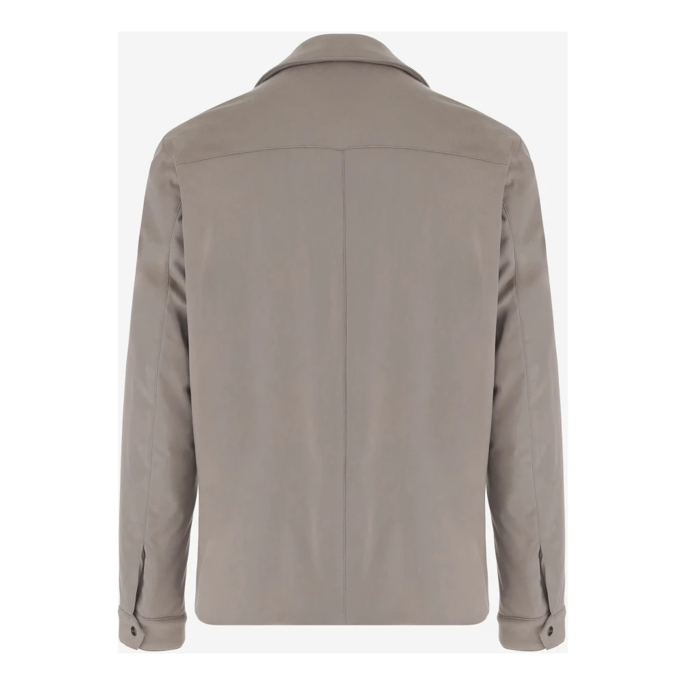 Herno Jacket met suède-effect regular fit Beige Heren