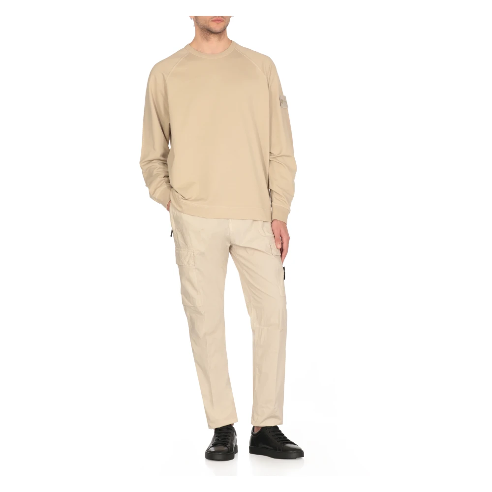 Stone Island Beige Katoenen Crewneck Sweatshirt Beige Heren