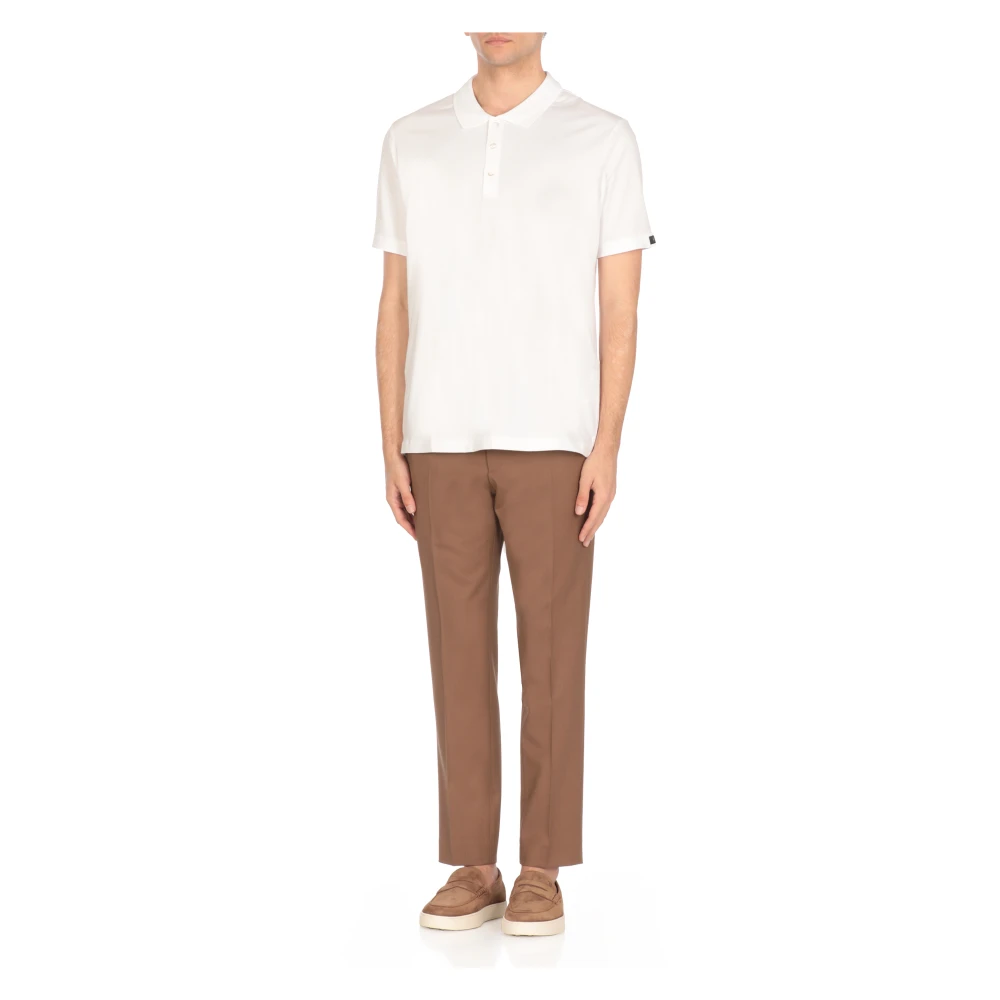 Fay Witte Polo Shirt met Kraag en Korte Mouwen White Heren