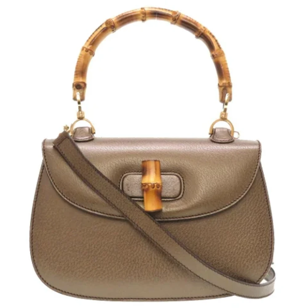 Gucci Vintage Pre-owned Fabric gucci-bags Brown Dames