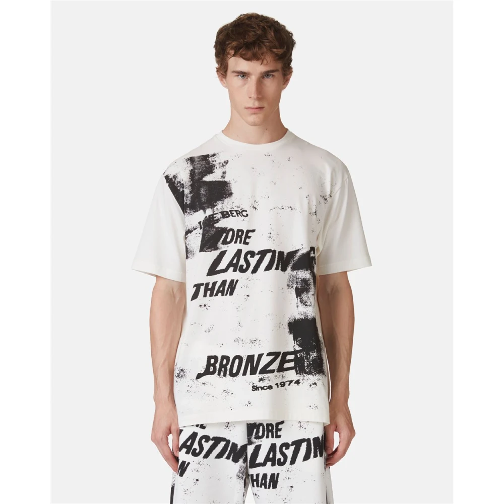 Iceberg T-shirt met Lastin Bronce print White Heren