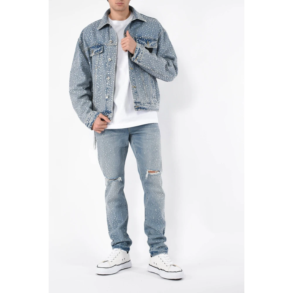 Purple Brand Vintage Crystal Denim Jeans Blue Heren
