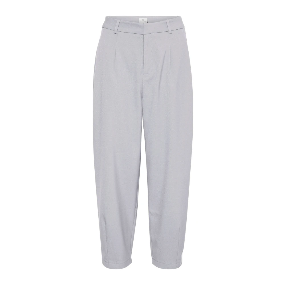 Kaffe Women's Gray Cropped Trousers,, High Waist Cropped Trousers Grey Melange 2XS