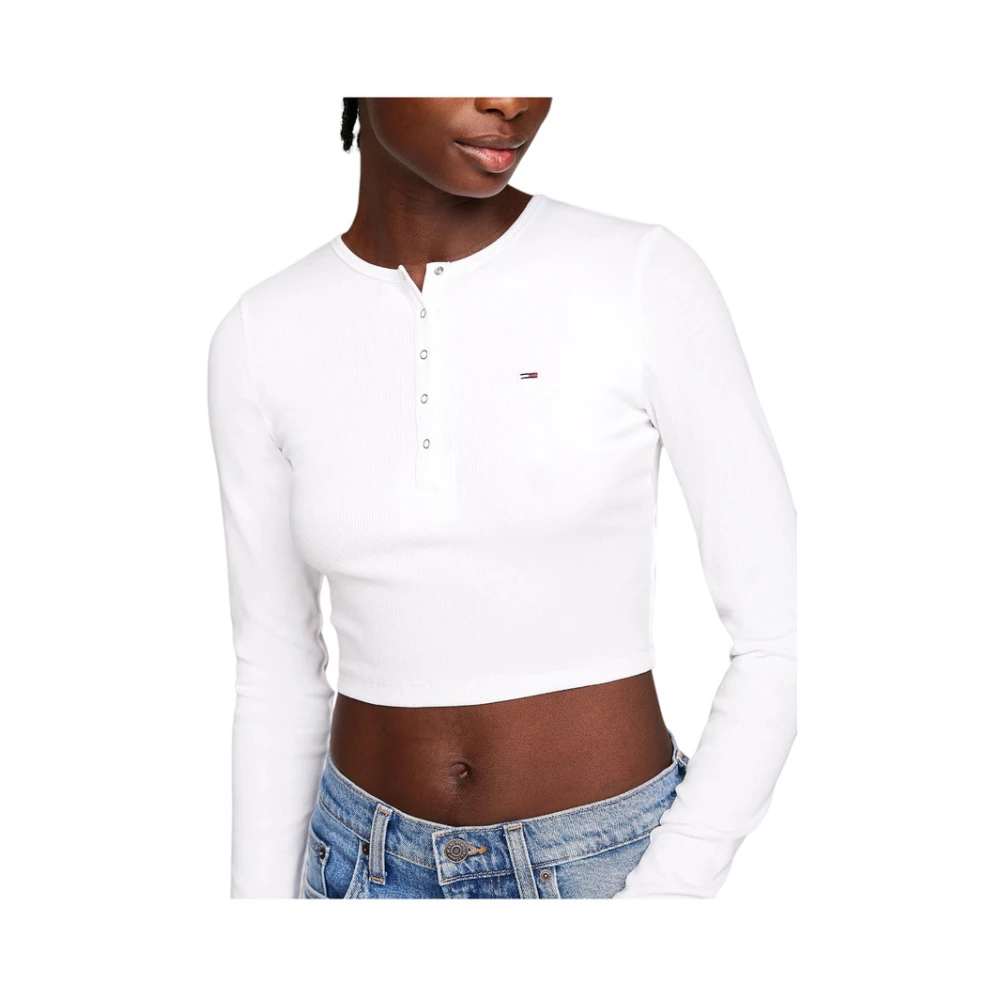 Tommy Jeans Ronde Hals T-shirt White Dames
