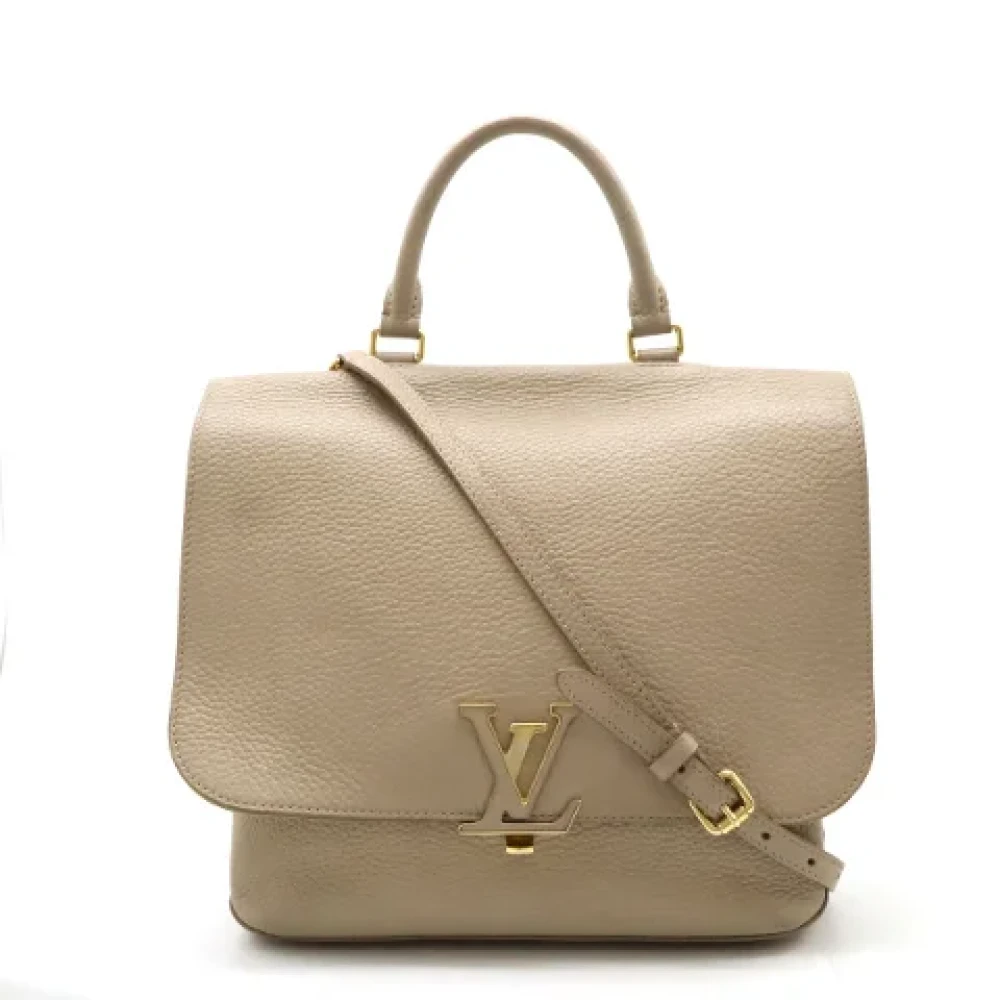Louis Vuitton Vintage Pre-owned Leather handbags Beige Dames