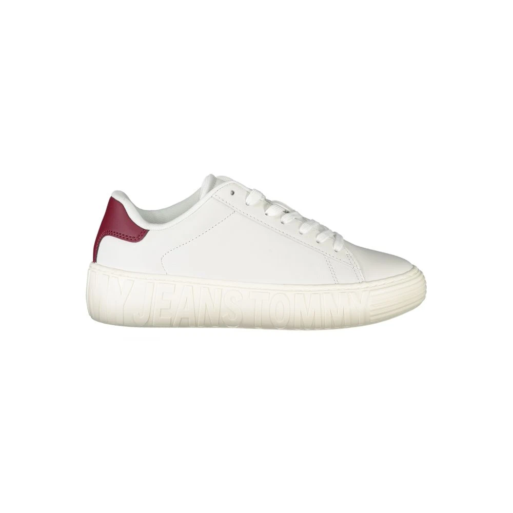 Tommy Hilfiger Women's White Leather Sneaker - Sneakers - 8 Uk- Shoes