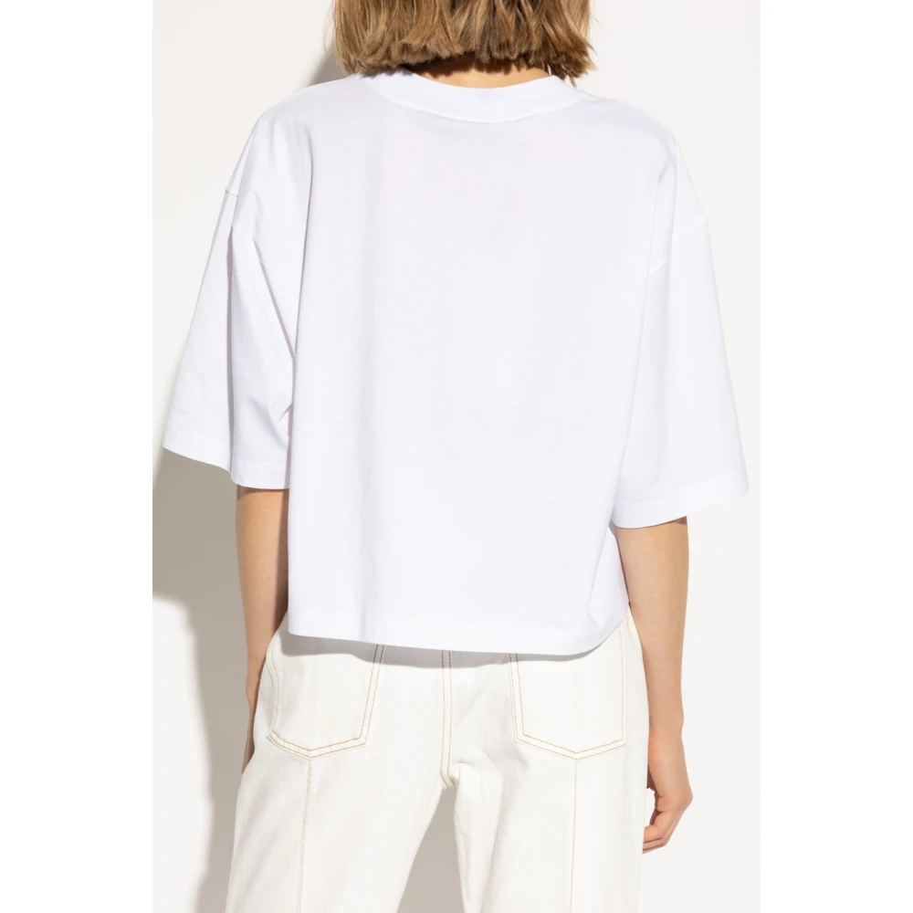 Marni T-shirt met bedrukt logo White Dames