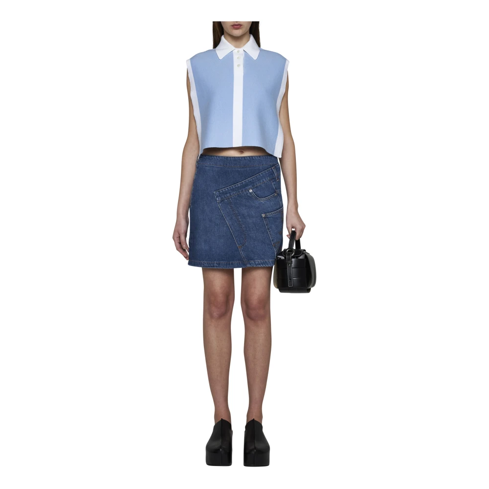 JW Anderson Blauwe Twisted Mini Rok Blue Dames